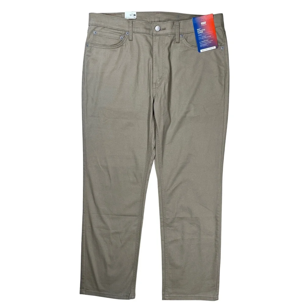 New Levis 541 Athletic Taper‎ Pants Mens 36x30 Khaki Tan All Seasons Tech NWT